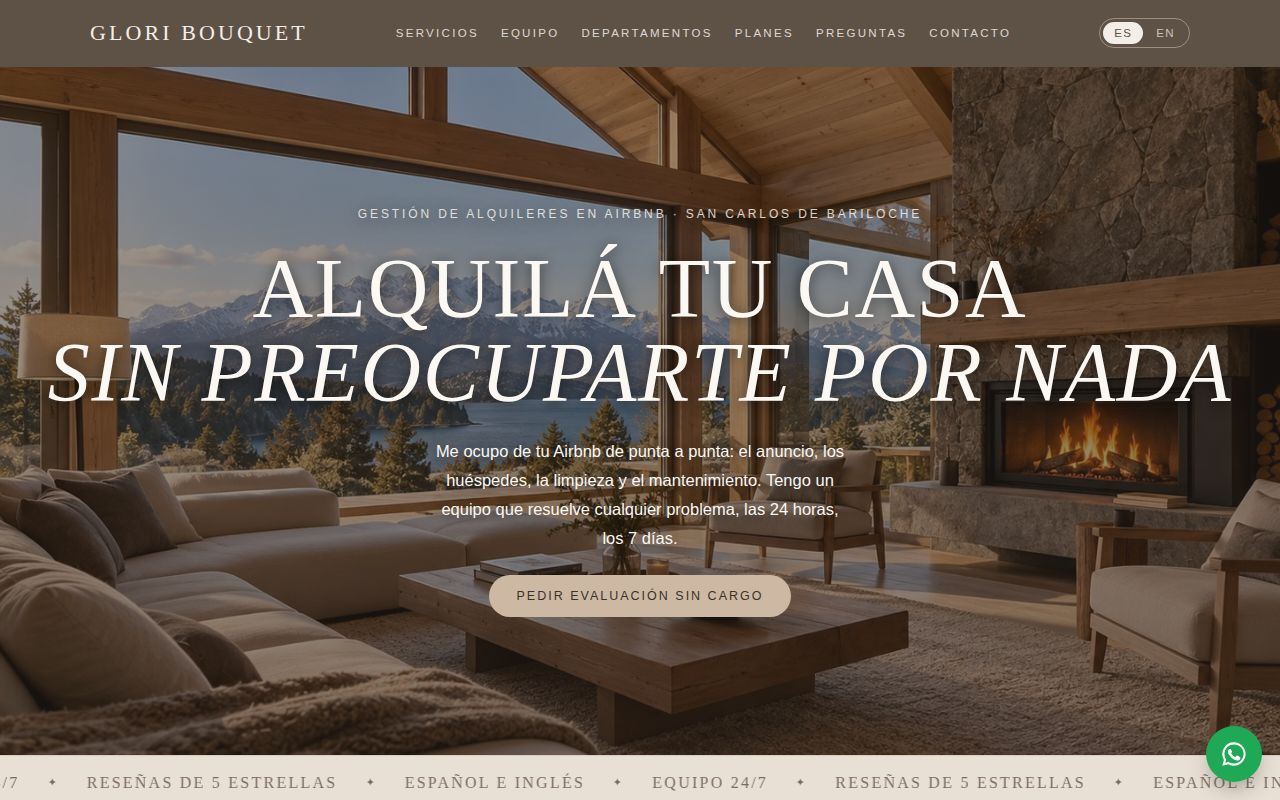 Captura de la web de Glori Bouquet