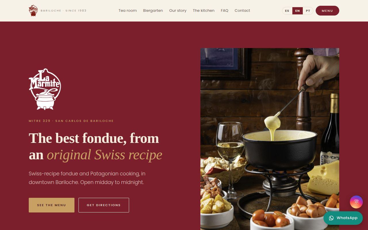 Web de La Marmite en una computadora